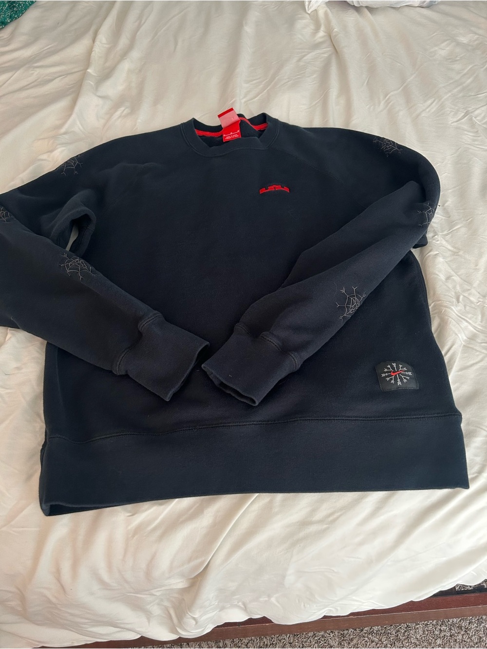 Nike Black Crewneck Sweatshirt with Red Logo Detail LeBron James